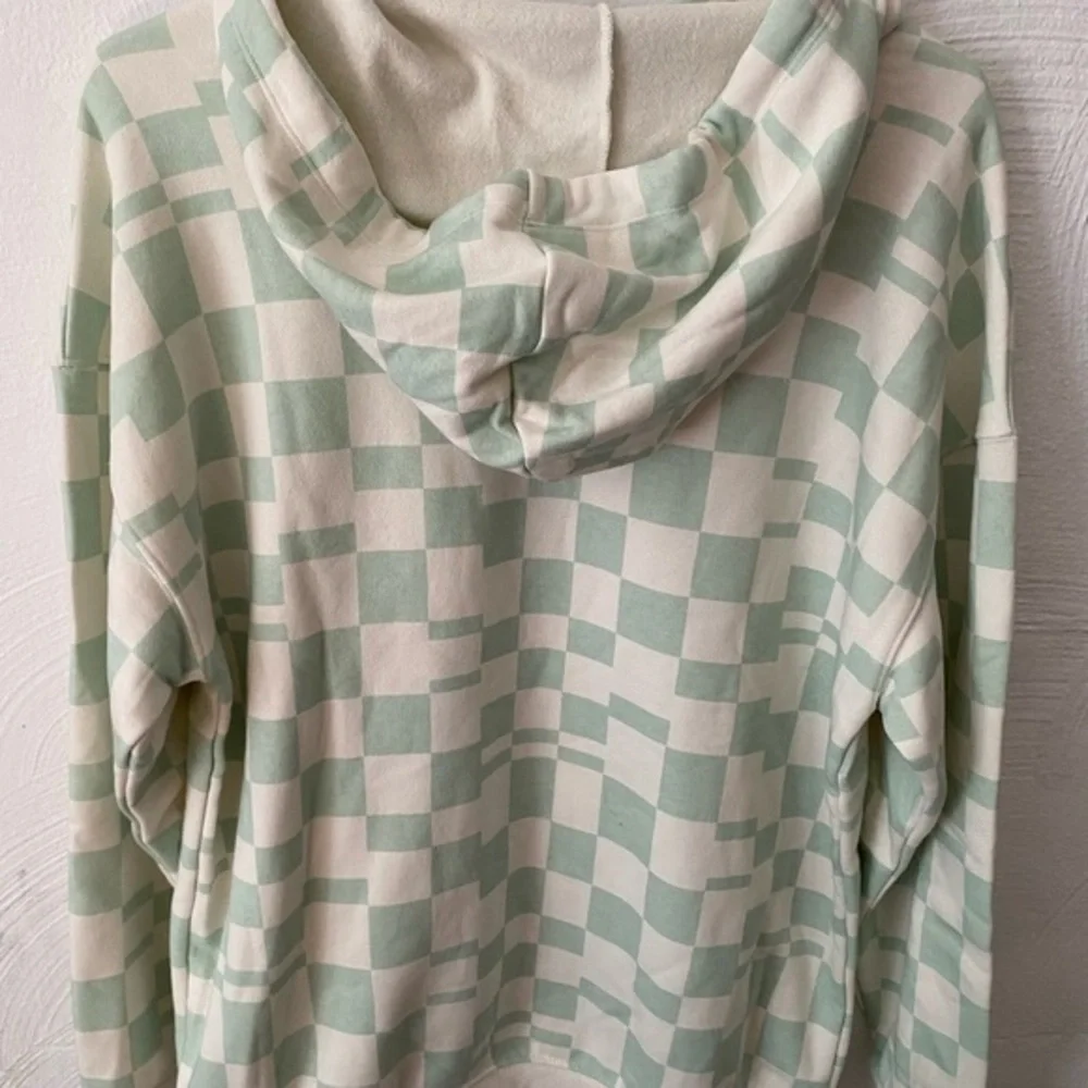 Wild Fable Sweatshirt Women’s Size S Green Checker Hoodie Pull Over Sized - Picture 7 of 11